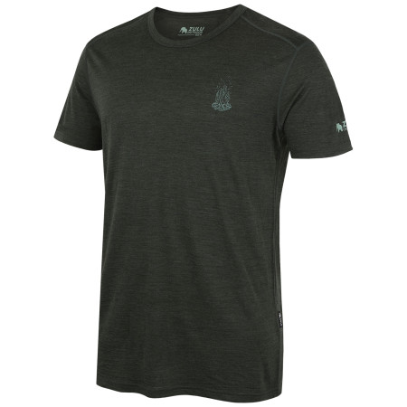 Maglietta da uomo Zulu Merino Fire 160 Short Comfy verde scuro dark green melange