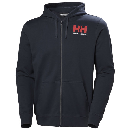 Felpa da uomo Helly Hansen HH Logo Fz Hoodie blu scuro 597 Navy