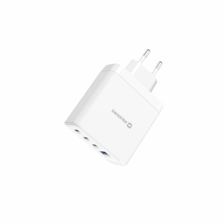Adattatore Swissten GaN 2X USB-C 100W + 1X USB-C 20W + 1X USB-A 30W