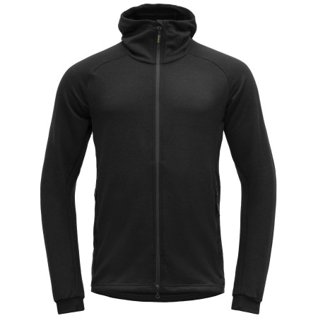 Felpa funzionale da uomo Devold Nibba Merino Jkt Hood nero Caviar