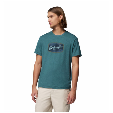 Maglietta da uomo Columbia Parsons Point™ SS Graphic Tee turchese Everblue Heather, Badge Label