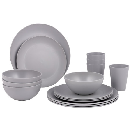 Stoviglie Bo-Camp Tableware Renew RPET 16pcs grigio gray