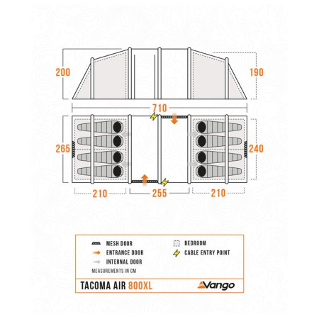 Tenda familiare Vango Tacoma Air 800XL Package