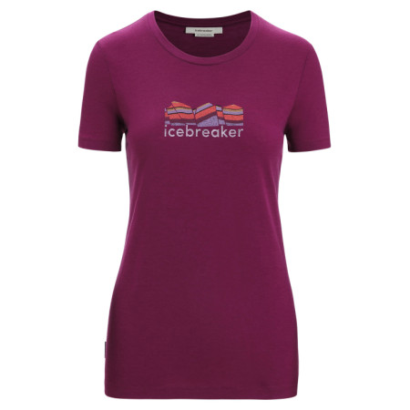Maglietta sportiva da donna Icebreaker Women Tech Lite II SS Tee Mountain Geology viola Go Berry