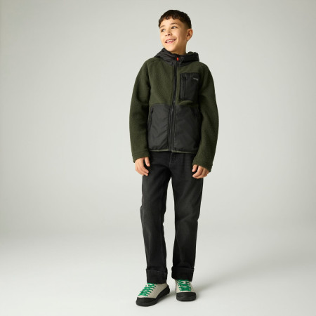 Felpa da bambino Regatta Munro Hybrid Jacket DarkKhak/Blk