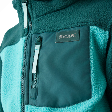Felpa sportiva per bambini Regatta Junior Frankie Warm Fleece Mediterranea/Turquoise