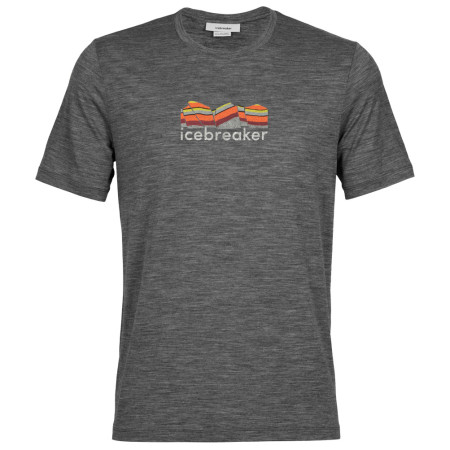 Maglietta da uomo Icebreaker Tech Lite II SS Tee Mountain Geology grigio gritstone heather