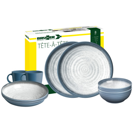 Set di stoviglie Brunner Tuscany Set tete-a-tete bianco/blu