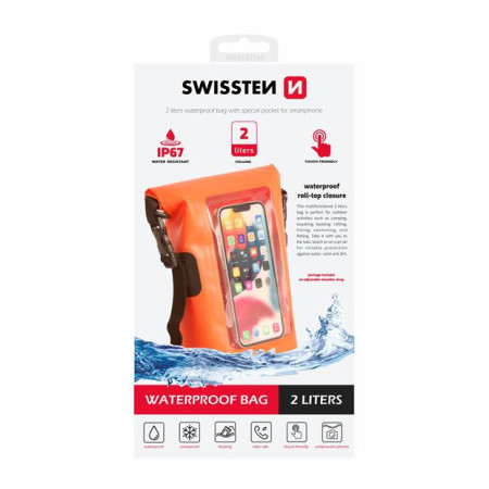Custodia impermeabile Swissten WATERPROOF ORANŽOVÉ (2L)
