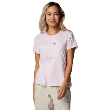 Maglietta da donna Columbia Sloan Ridge Graphic Short Sleeve Tee rosa Pink Dawn Heather