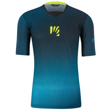 Maglietta da uomo Karpos Val Di Dentro Tee azzurro Black/ Enamel Blue/Yellow Fluo