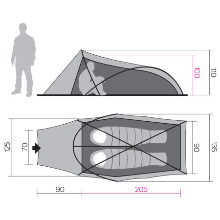 Tenda ultraleggera Hannah Hawk 2 Snow