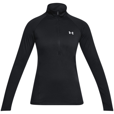 Maglietta sportiva da donna Under Armour Tech 1/2 Zip - Solid nero Black / Black / Metallic Silver