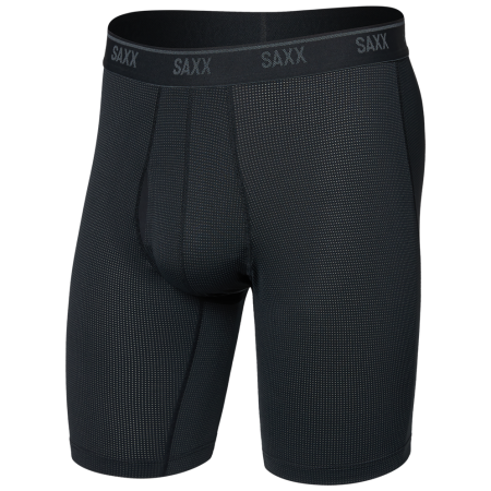 Boxer da uomo Saxx Quest Quick-Dry Mesh Long Boxer Brf Fly nero black