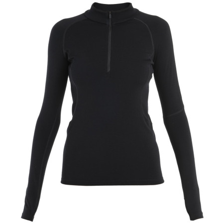 Maglietta sportiva da donna Icebreaker Women 300 MerinoFine™ Polar LS Half Zip nero Black