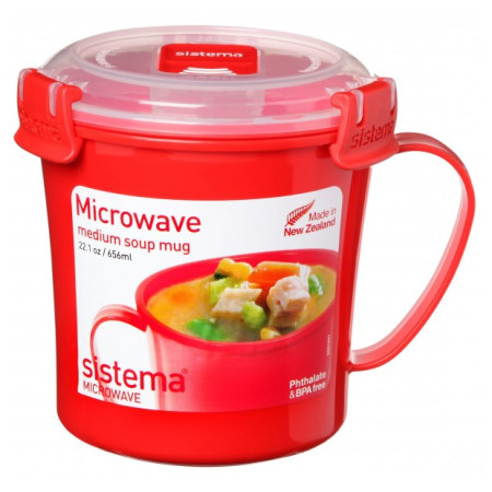 Tazza Sistema Microwave Medium Soup Mug Red rosso