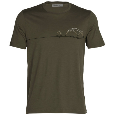 Maglietta da uomo Icebreaker Men Tech Lite II SS Tee Single Line Camp verde loden