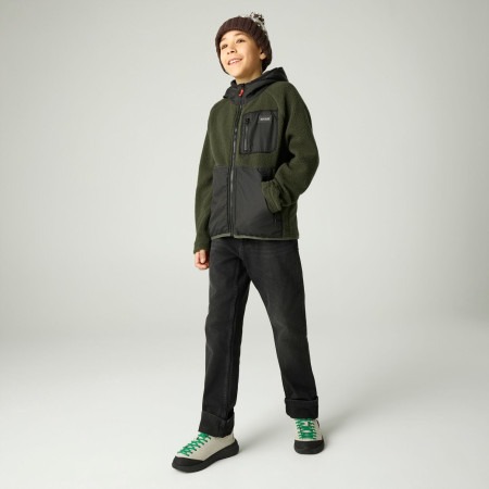 Felpa da bambino Regatta Munro Hybrid Jacket DarkKhak/Blk