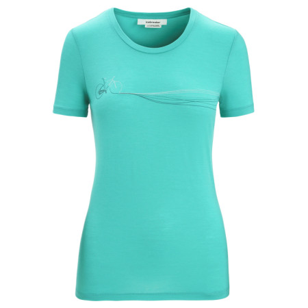 Maglietta sportiva da donna Icebreaker Tech Lite II SS Tee Cadence Paths verde chiaro Fresh
