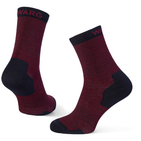 Calze Warg Happy Merino M Mini Stripes blu/rosso Navy/Wine