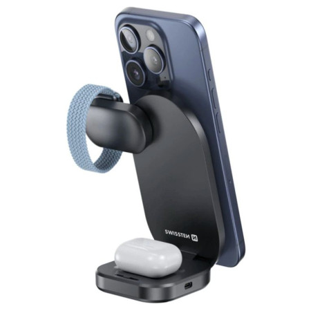 Caricabatterie senza fili Swissten MagBase 3-in-1