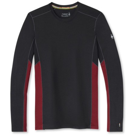 Maglietta funzionale da uomo Smartwool Merino Sport 150 Long Sleeve Crew nero/rosso TibetanRedHeatherBlack