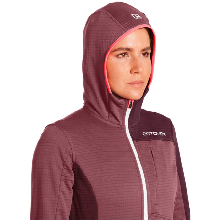 Felpa tecnica da donna Ortovox Fleece Light Grid Hooded Jkt W