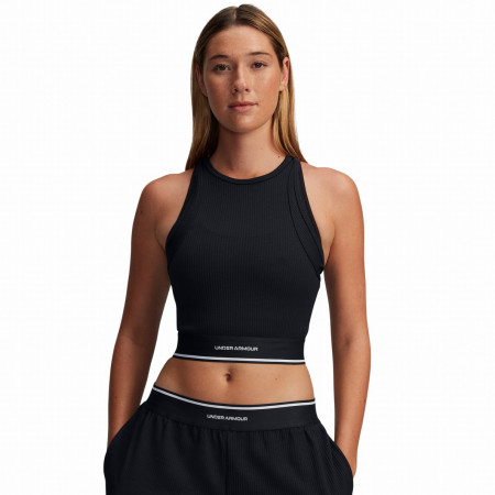 Top da donna Under Armour Meridian Rib Branded Tank nero Black