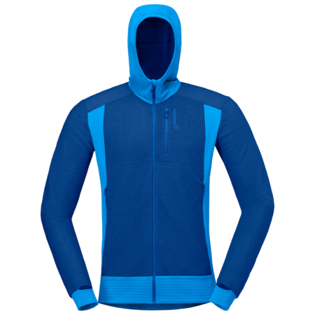 Felpa funzionale da uomo Norrona falketind Alpha120 Zip Hood blu Limoges