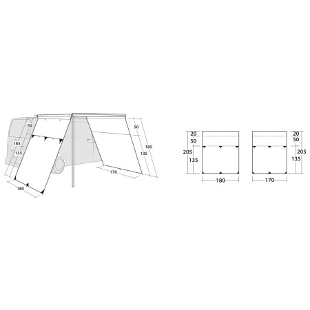 Estensione per tenda da campeggio Outwell Fallcrest Side Panel Set