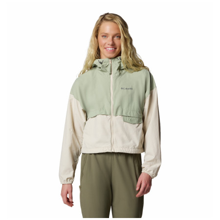 Giacca da donna Columbia Spire Valley™ Cropped Windbreaker verde Safari, Dark Stone