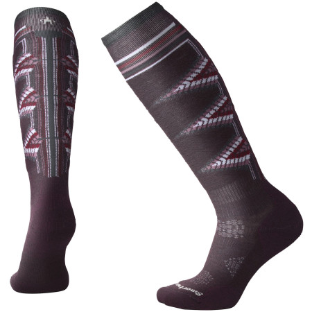 Calze al ginocchio da donna Smartwool Phd Ski Light Pattern Women`s viola bordeaux