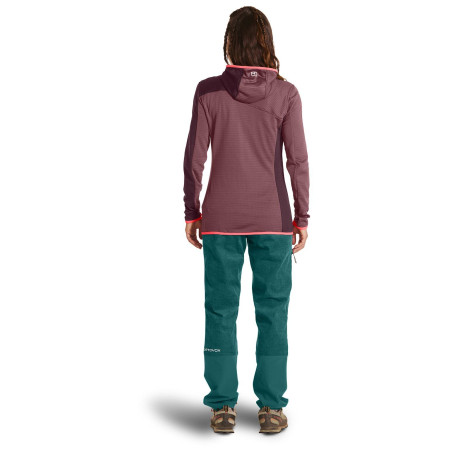 Felpa tecnica da donna Ortovox Fleece Light Grid Hooded Jkt W