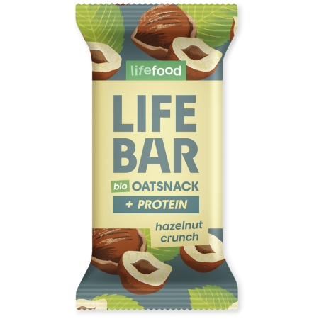 Barretta Lifefood Lifebar Oat Snack Protein s lískovými oříšky BIO 40 g marrone