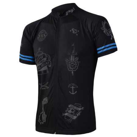 Maglia da ciclismo da uomo Sensor Cyklo Tattoo nero Black