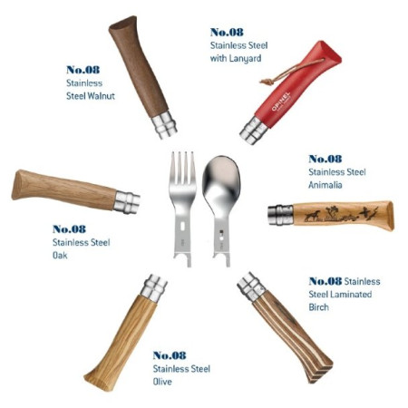 Posate Opinel Picnic Plus con forchetta/cucchiaio/tovagliolo