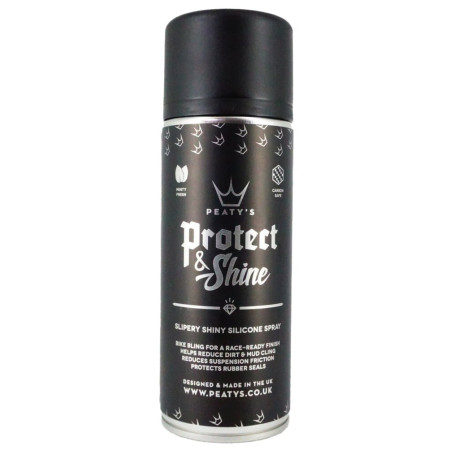 Detergente Peaty´s Protect & Shine Silicone Spray nero/bianco