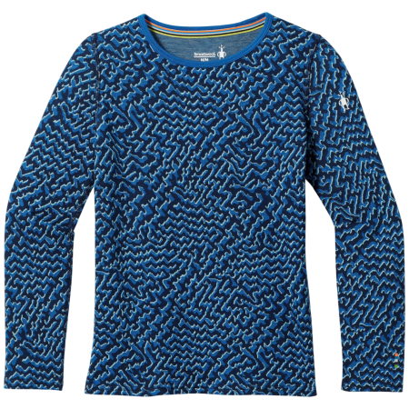 Maglietta sportiva per bambini Smartwool Kids' Classic Thermal Merino Base Layer Crew blu NIVAL BLUE RETRO LINE
