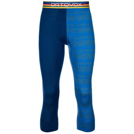 Pantaloni termici da uomo a 3/4 Ortovox 185 Rock'N'Wool Short Pants blu JustBlue