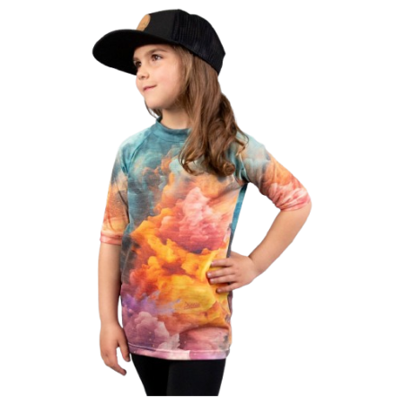 Maglietta sportiva per bambini Drexiss All Explosion Pastel Merino Active arancione/blu