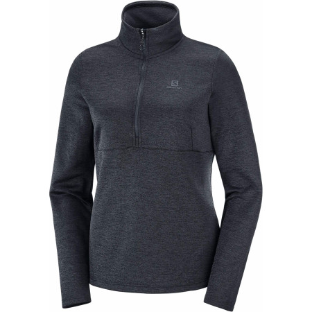 Felpa da donna Salomon Transition Half Zip W grigio scuro Black/heather