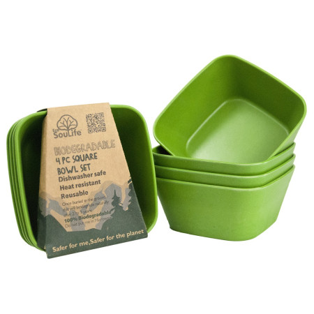 Ciotola EcoSouLife 4pc. Square Bowl Set verde