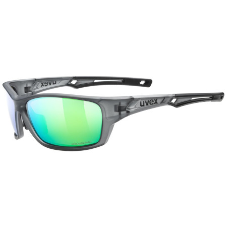 Occhiali da sole Uvex Sportstyle 232 P grigio/verde Smoke Mat / Polavision Mirror Green Cat