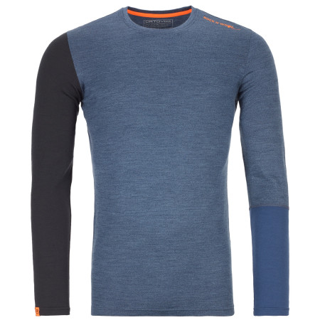 Maglietta da uomo Ortovox Rock'n'Wool Long Sleeve M blu scuro Nightblueblend