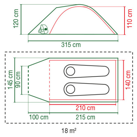 Tenda per 2 persone Coleman Darwin 2+