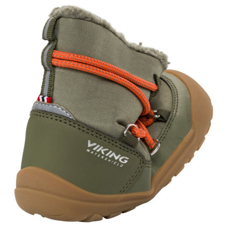 Stivali invernali per bambini Viking Outdoor Footwear Birch Barefoot Warm WP Pull-on Olive