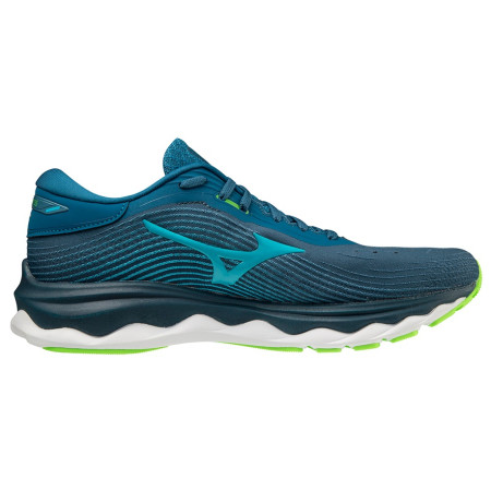 Scarpe da corsa da uomo Mizuno Wave Sky 5 blu Moroccan Blue/Peacock Blue/Green Gecko