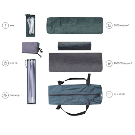 Tenda con anticamera Zulu Dome 3 Black Long