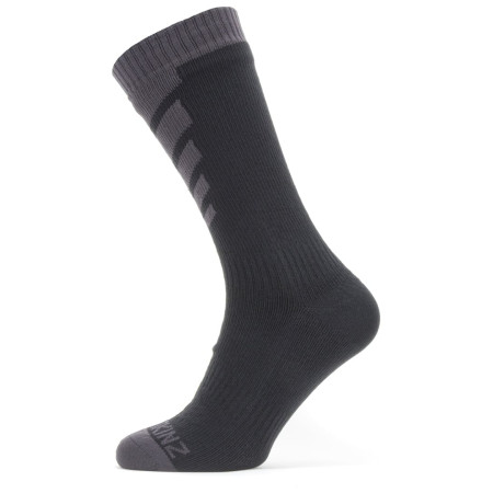 Calzini impermeabili SealSkinz Waterproof Warm Weather Mid Length grigio/nero Black/Grey