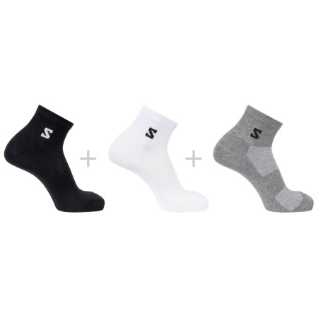 Calze Salomon Everyday Lite Quarter 3-Pack nero/grigio Black / White / Frost Gray